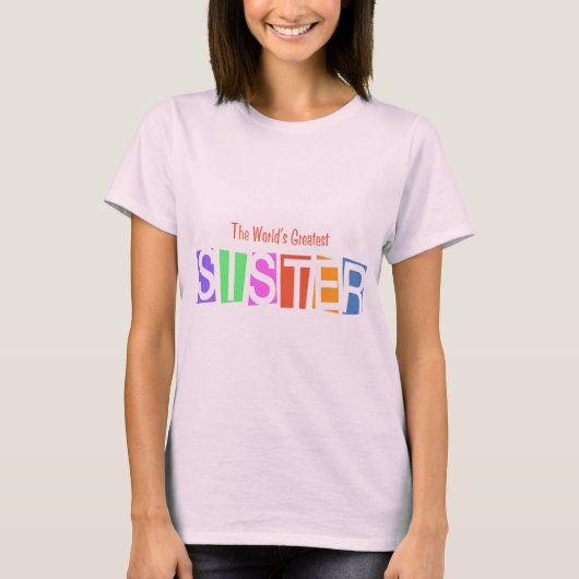 Retro World's grootste zuster T-shirt (Voorkant)
