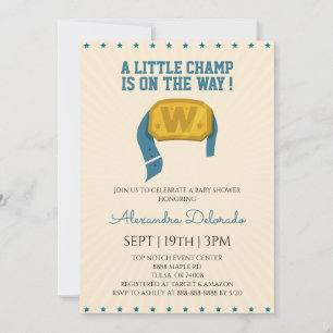 Retro Worstelen Baby Shower Kaart