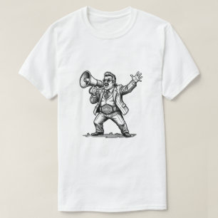 Retro Worstelmanager Megafon Kampioenschap T-shirt
