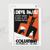 retro WPA het Devil theaterspel Briefkaart (Voorkant / Achterkant)