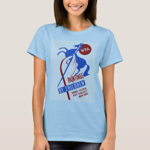 Retro WPA-project handtekenpaard T-shirt