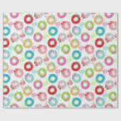 Retro Wrearies - Blauwgroen Starsburst - Kerstmis Cadeaupapier (Vlak)