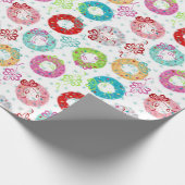 Retro Wrearies - Blauwgroen Starsburst - Kerstmis Cadeaupapier (Hoek)