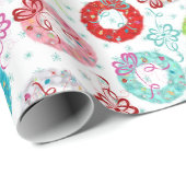 Retro Wrearies - Blauwgroen Starsburst - Kerstmis Cadeaupapier (Rol Hoek)