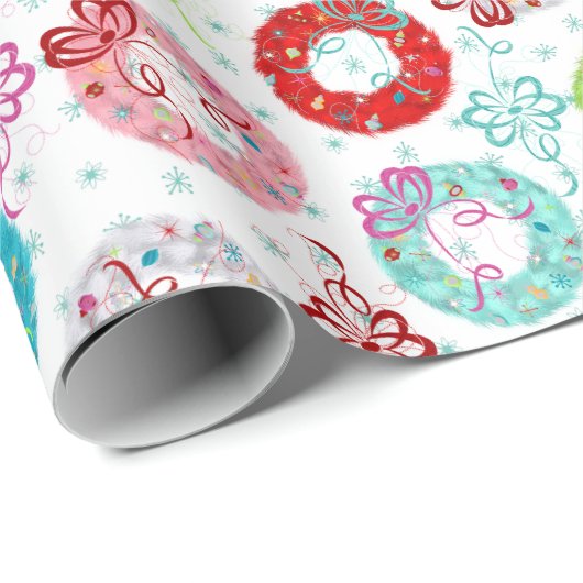 Retro Wrearies - Blauwgroen Starsburst - Kerstmis Cadeaupapier (Rol Hoek)