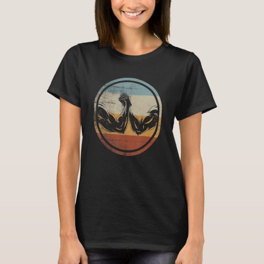 Retro Wrestler Arm Wrestling T-shirt (Voorkant)