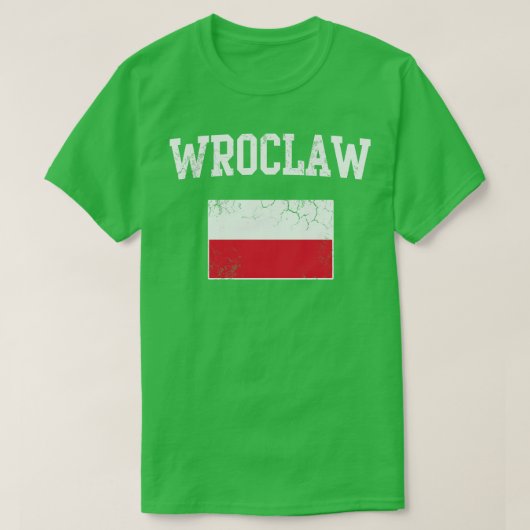 Retro Wroclaw Polen Polska Polski Vlag T-shirt (Design voorkant)