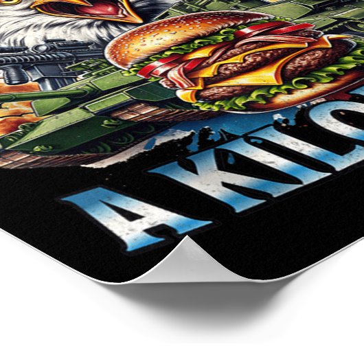 Retro WTF is een kilometerslange grappige patriott Poster (Hoek)