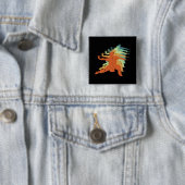 Retro Wushu Kung Fu Chinese martial Arts Sportman Vierkante Button 5,1 Cm (In situ)