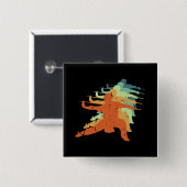 Retro Wushu Kung Fu Chinese martial Arts Sportman Vierkante Button 5,1 Cm (Voorkant /achterkant)