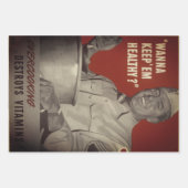 Retro  WWII Vitamins Gezond Voedsel Koken Inpakpapier Vel (Voorkant 2)