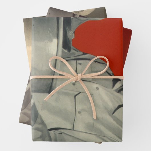 Retro  WWII Vitamins Gezond Voedsel Koken Inpakpapier Vel (In situ)