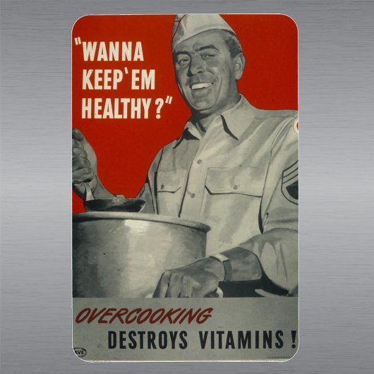 Retro WWII Vitamins Gezond Voedsel Koken Magneet