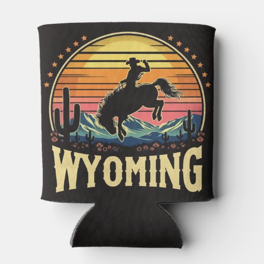 Retro Wyoming Cowboy Blikjeskoeler (Achterkant)