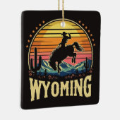 Retro Wyoming Cowboy Keramisch Ornament (Rechts)