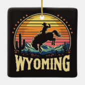 Retro Wyoming Cowboy Keramisch Ornament (Achterkant)