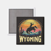 Retro Wyoming Cowboy Magneet (Voorkant / Achterkant)
