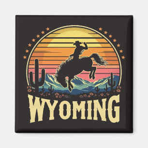 Retro Wyoming Cowboy Magneet