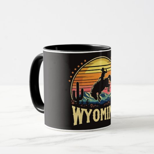 Retro Wyoming Cowboy Mok (Voorkant links)