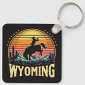 Retro Wyoming Cowboy Sleutelhanger (Achterkant)