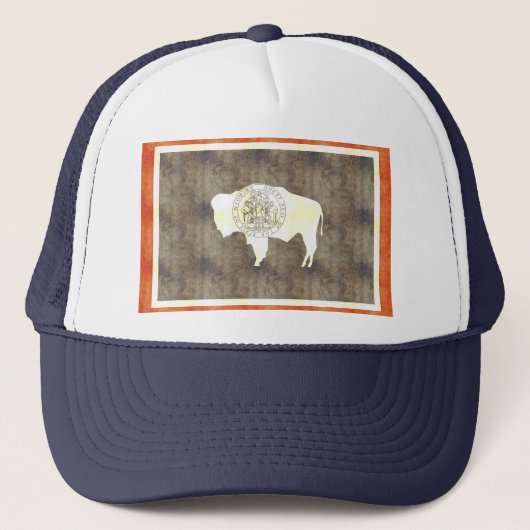 Retro Wyoming Flag Trucker Pet (Voorkant)