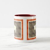 Retro Wyoming Flag Tweekleurige Koffiemok (Center)