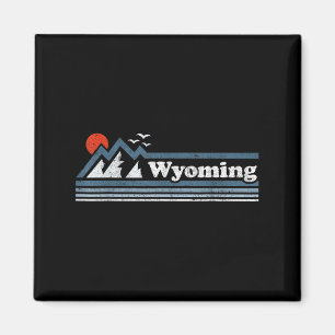 Retro Wyoming State Bergskiën Vintage Ski Dus Magneet