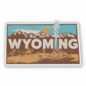 Retro Wyoming State Car Sticker (Voorkant)
