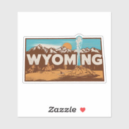 Retro Wyoming State Car Sticker