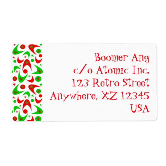Retro Xmas Boomerangs Etiket (Voorkant)
