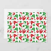 Retro Xmas Boomerangs Feestdagenkaart (Voorkant / Achterkant)
