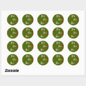 Retro Xmas Boomerangs Ronde Sticker (Vel)