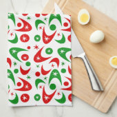Retro Xmas Boomerangs Theedoek (Quarter Fold)