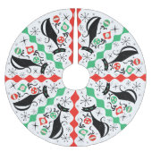 Retro Xmas Cat Stripe Tree Rok Kerstboom Rok (Voorkant)