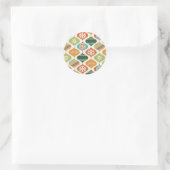 Retro Xmas Gember & Specerijen Ronde Sticker (Tas)