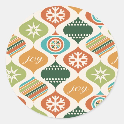 Retro Xmas Gember & Specerijen Ronde Sticker (Voorkant)