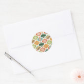 Retro Xmas Gember & Specerijen Ronde Sticker (Envelop)