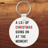 Retro Xmas Grappig veel kerst gaande op het strand Sleutelhanger (Voorkant)