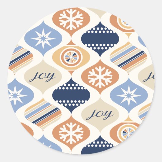 Retro Xmas Holiday Luxe Ronde Sticker (Voorkant)
