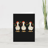 Retro Xmas Just A Festive Goose Lights Santa Hat C Kaart (Voorkant)
