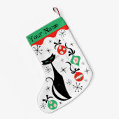 Retro Xmas kattennaam 2-zijdig Kleine Kerstsok (Achterkant (Hangend))