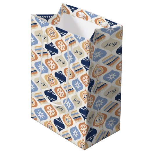 Retro Xmas Luxe Kerst Medium Cadeauzakje (Voorkant Gekanteld)