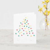 Retro Xmas Merry Christmas Tree Lights  Kaart (Gele Bloem)