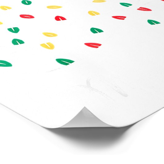 Retro Xmas Merry Christmas Tree Lights  Poster (Hoek)