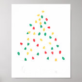 Retro Xmas Merry Christmas Tree Lights  Poster (Voorkant)