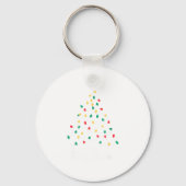 Retro Xmas Merry Christmas Tree Lights  Sleutelhanger (Voorkant)