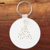 Retro Xmas Merry Christmas Tree Lights  Sleutelhanger (Voorkant)