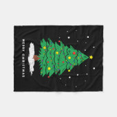 Retro Xmas Merry Kerstboom Lights Fleece Deken (Voorkant (Horizontaal))