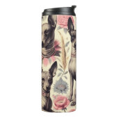 Retro Xoloitzcuintle naadloze illustratie Thermosbeker (Gedraaid links)