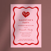 Retro XOXO Galentine's Day Party Kaart